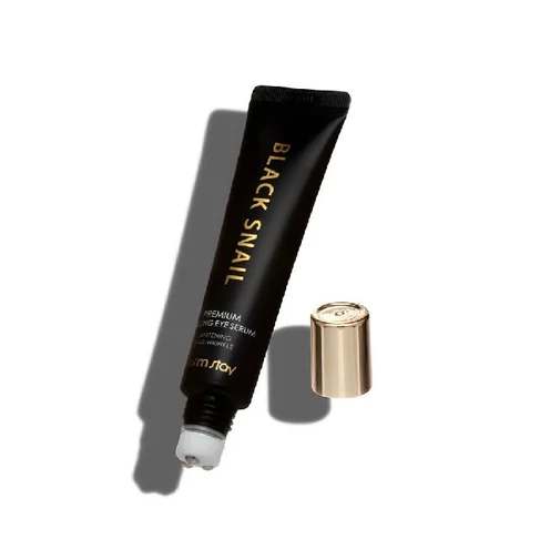 Farm Stay Black Snail Premium Rolling Eye Serum golyós feszesítő szemkörnyékápoló csiganyálkivonattal 