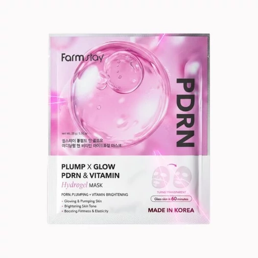 Farm Stay Plump X Glow PDRN &amp; Vitamin hidrogél fátyolmaszk