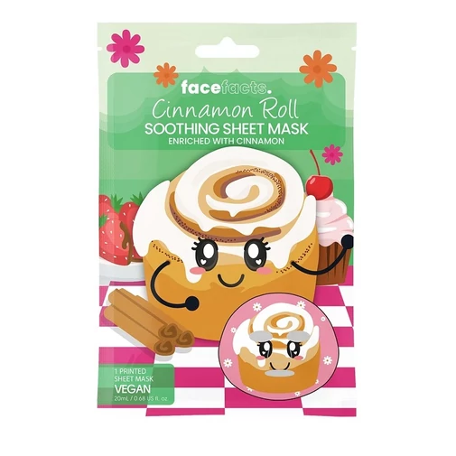 Face Facts Cinnamonn Roll bőrkondicionáló fátyolmaszk fahéjkivonattal