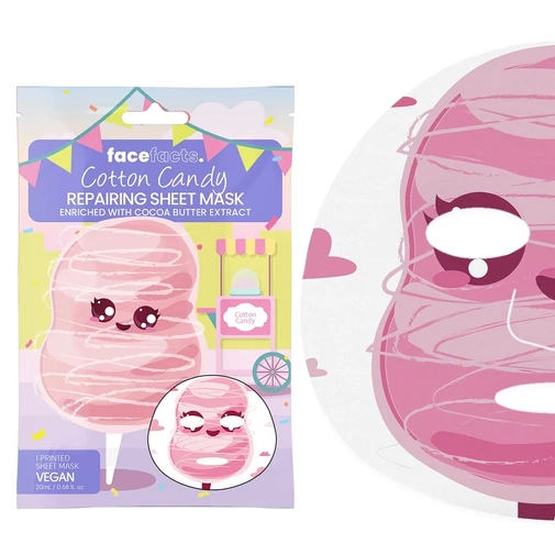 Face Facts Cotton Candy helyreállító fátyolmaszk kakaóvajjal
