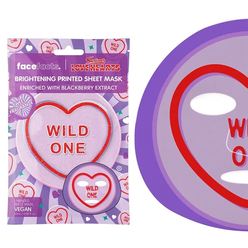 Face Facts Love Hearts Wild One  ragyogásfokozó fátyolmaszk szederkivonattal