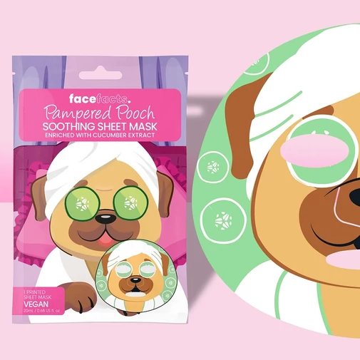Face Facts Pampered Pooch bőrnyugtató fátyolmaszk uborkakivonattal