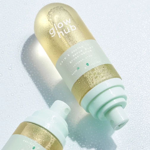 glow-hub-calm-&amp;amp;-soothe-bornyugtato-hatasu-szerumos-arcpermet 1