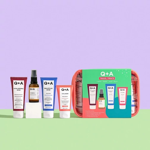 Q+A Travel Treats ajándékcsomag 4 utazó méretű termékkel