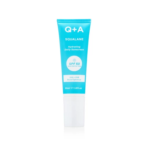 Q+A hidratáló fényvédő szkvalánnal arcra SPF50