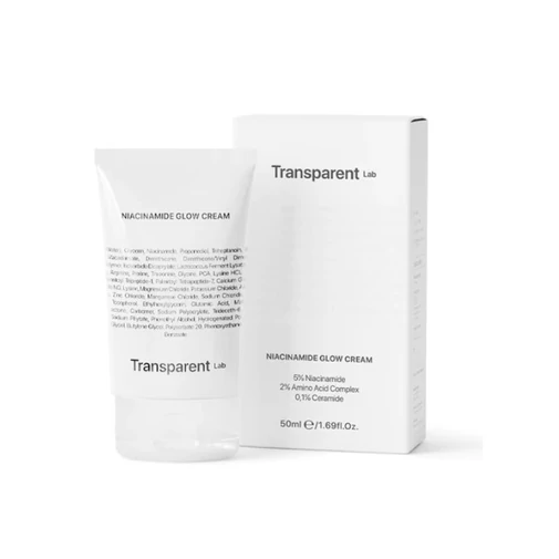 Transparent Lab Niacinamide Glow Cream ragyogásfokozó hidratáló niacinamiddal
