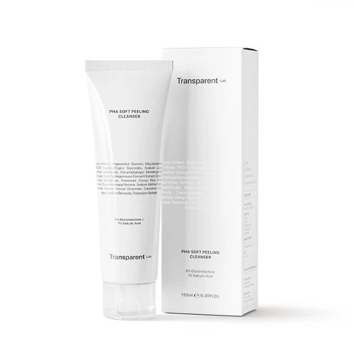 Transparent Lab PHA Soft Peeling Cleanser gyengéden hámlasztó arctisztító PHA savval