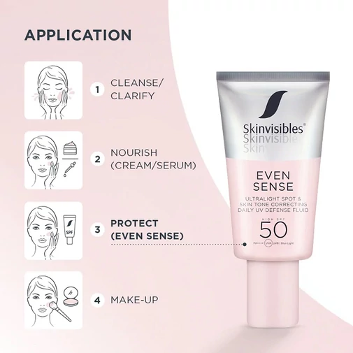 Skinvisibles Even Sense bőregységesító fényvédő arcra niacinamiddal SPF50