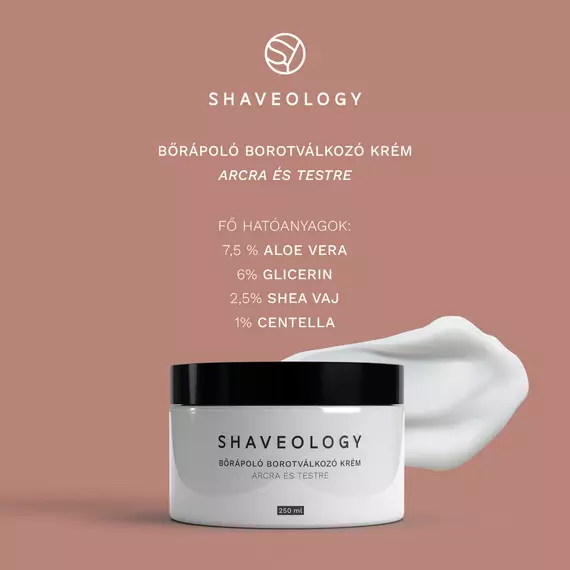Shaveology bőrápoló borotválkozó krém arcra és testre