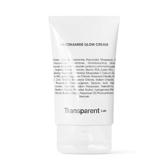 Transparent Lab Niacinamide Glow Cream ragyogásfokozó hidratáló niacinamiddal