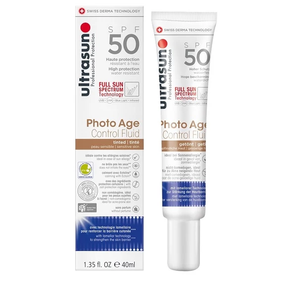 Ultrasun Photo Age Control Fluid TINT SPF50 arcra való színezett fényvédő