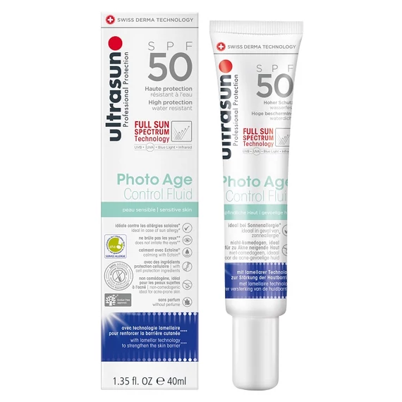 Ultrasun Photo Age Control Fluid SPF50  arcra való fényvédő érzékeny bőrre