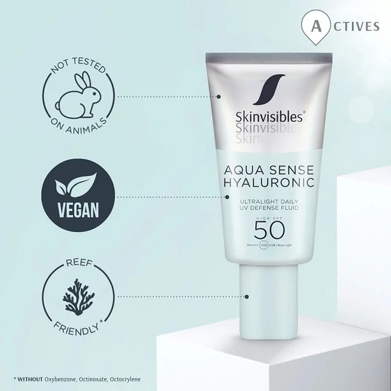 Skinvisibles Aqua Sense hialuronsavas fényvédő arcra SPF502