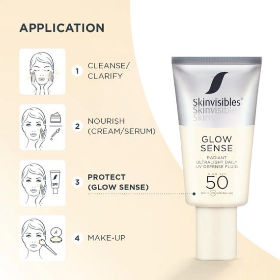 Skinvisibles Glow Sense ragyogásfokozó fényvédő arcra SPF503