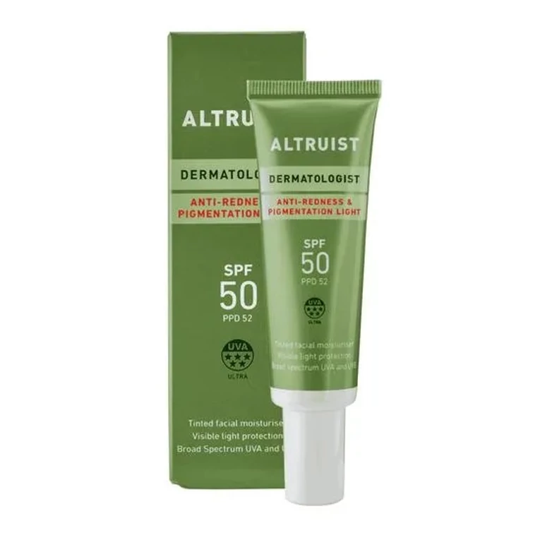 Altruist Dermatologist Anti-Redness & Pigmentation LIGHT színezett fényvédő érzékeny bőrre SPF50