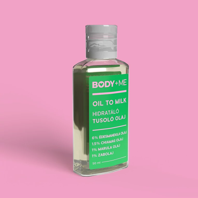 BODY+ME Oil To Milk hidratáló tusoló olaj – utazó kiszerelés