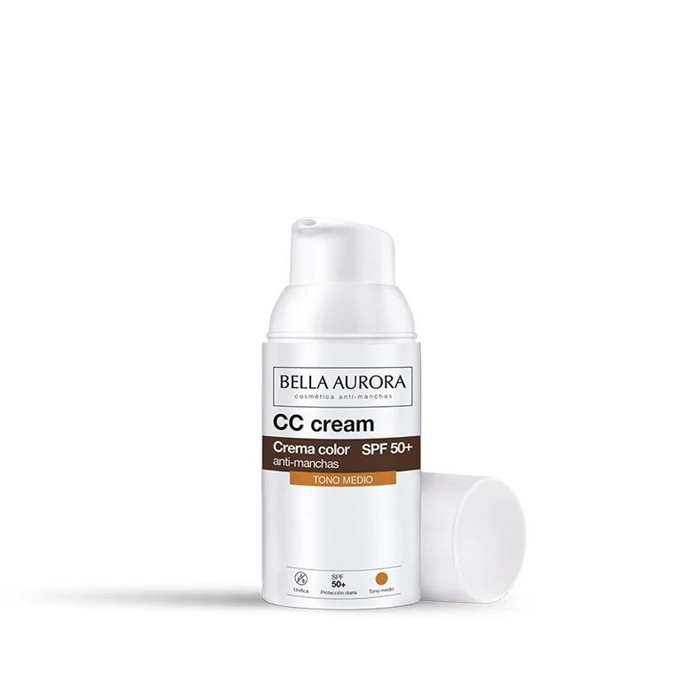 Bella Aurora CC krém pigmentfoltos bőrre közepes árnyalatban SPF50+ 