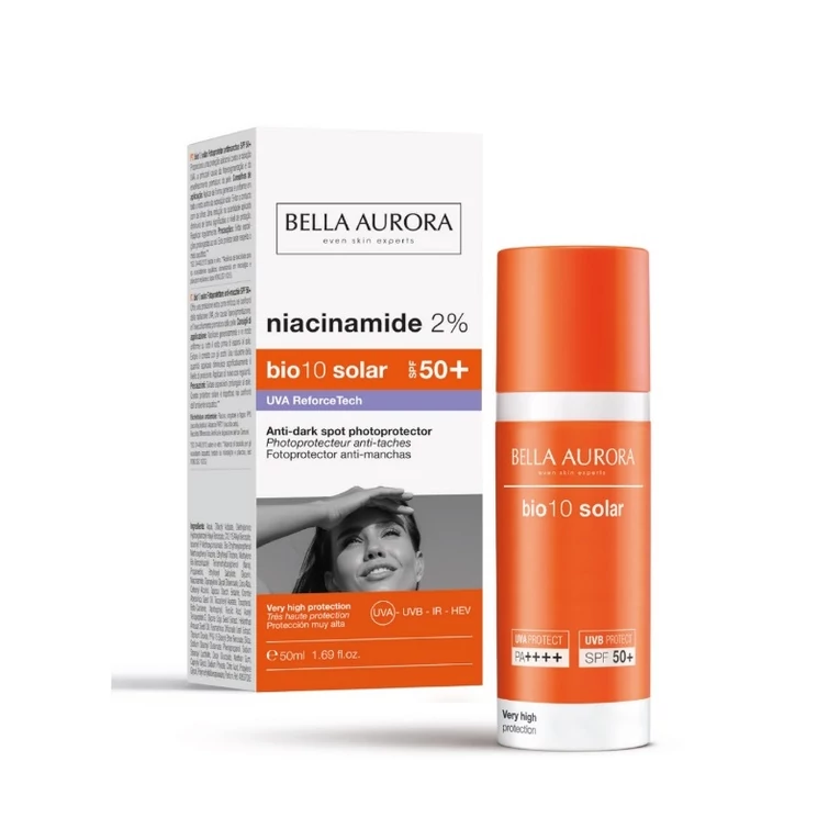 Bella Aurora Bio10 Solar fényvédő niacinamiddal pigmentfoltok ellen SPF50