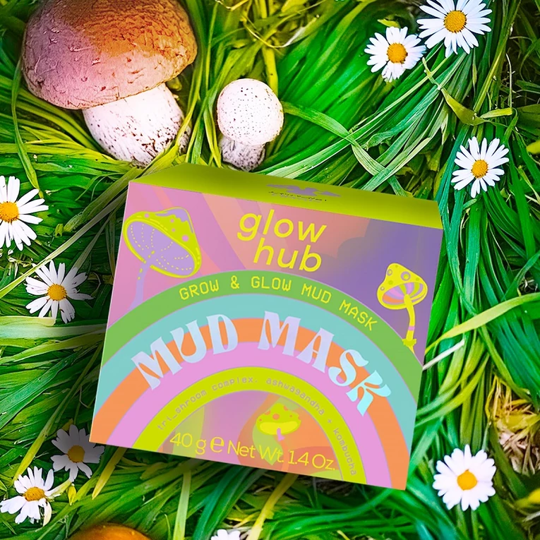Glow Hub Grow & Glow bőrerősítő agyagmaszk gombakivonattal