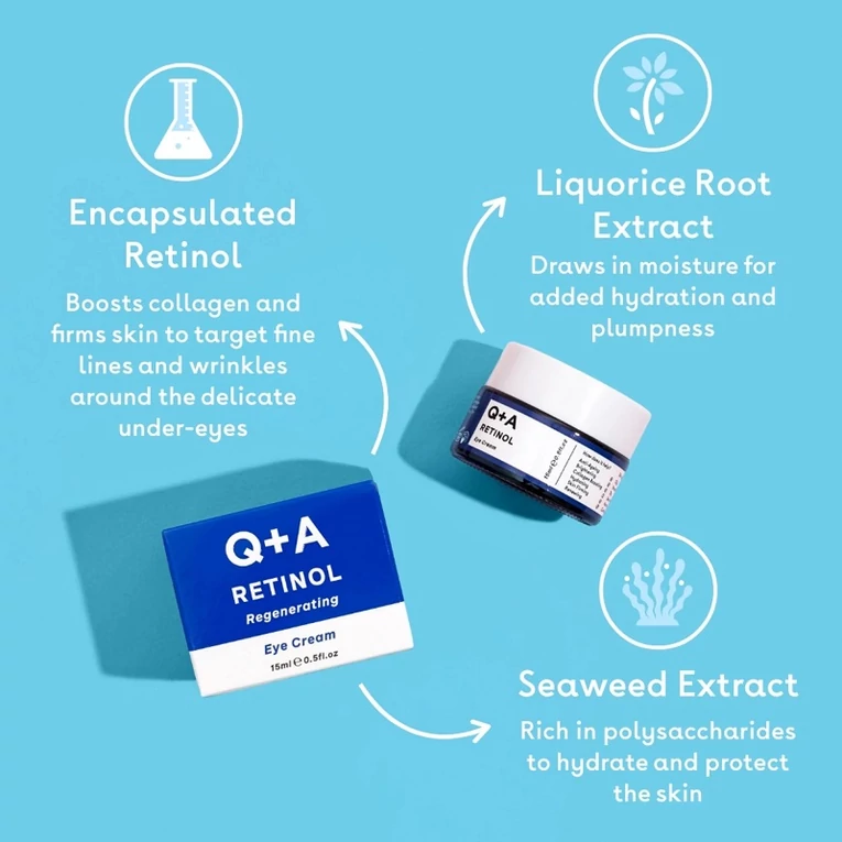 Q+A Retinol Eye Cream anti-aging szemkörnyékápoló retinollal