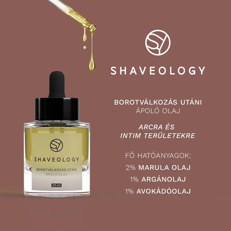 Shaveology borotválkozás utáni ápoló olaj arcra és bikinivonalra