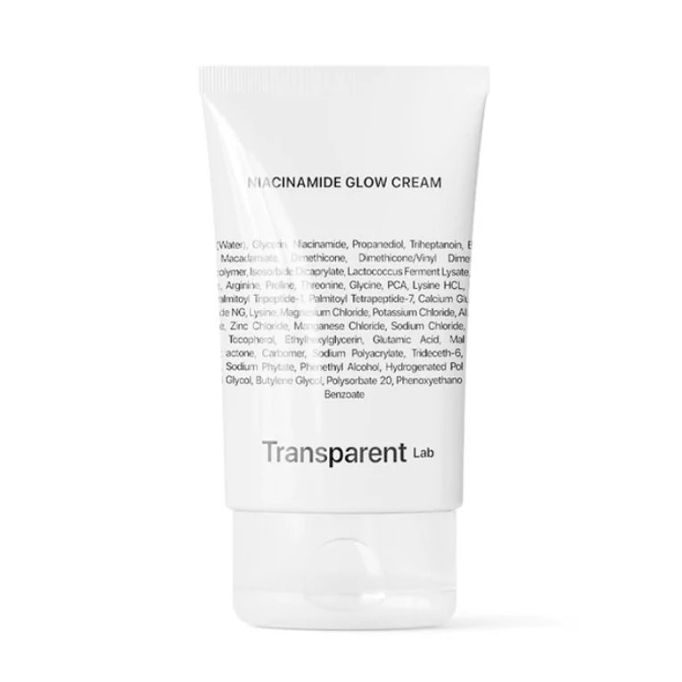 Transparent Lab Niacinamide Glow Cream ragyogásfokozó hidratáló niacinamiddal