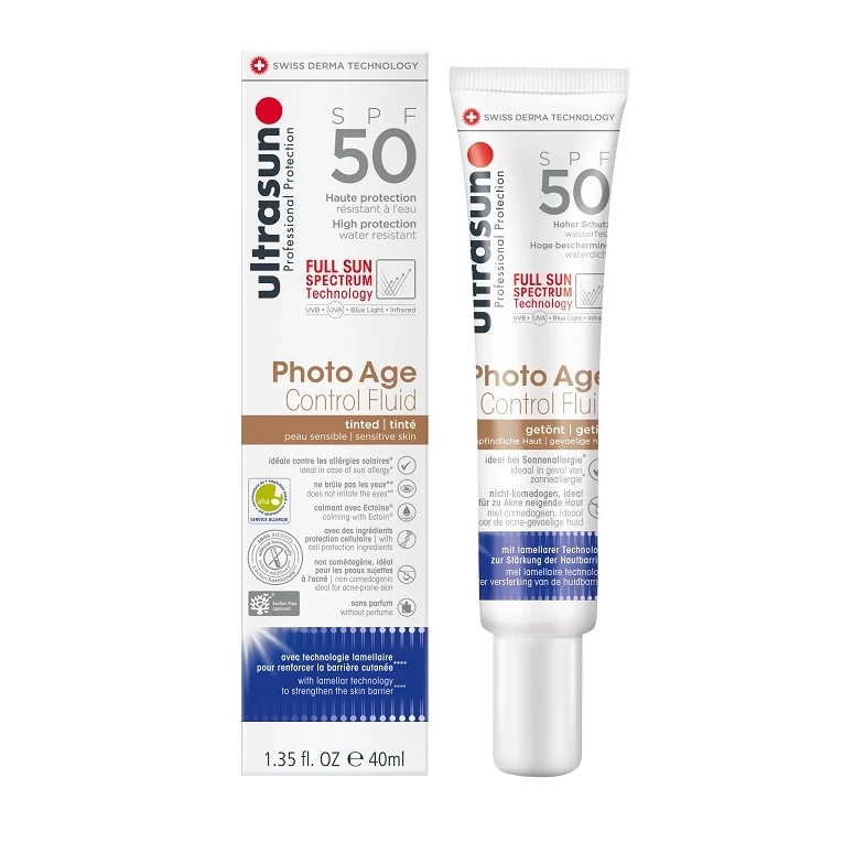 Ultrasun Photo Age Control Fluid TINT SPF50 arcra való színezett fényvédő