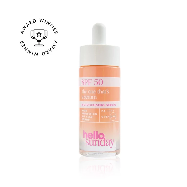 Hello Sunday The One That’s A Serum illatmentes fényvédő szérum arcra – mini kiszerelés SPF50