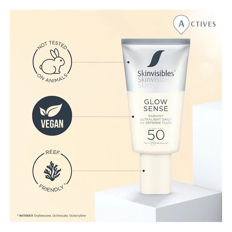 Skinvisibles Glow Sense ragyogásfokozó fényvédő arcra SPF502
